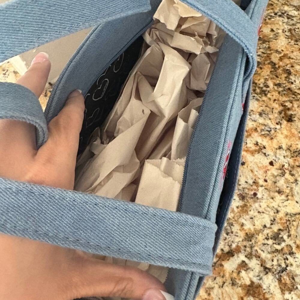 Luv Betsey by Betsey Johnson Denim Cherry Tote + Charm - Picture 4 of 6